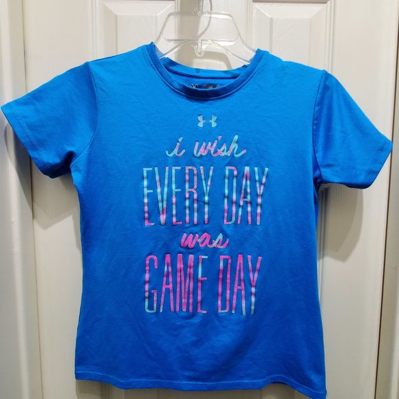 UNDER ARMOUR Blue Heatgear Youth Medium Graphic Tee - Picture 3 of 9